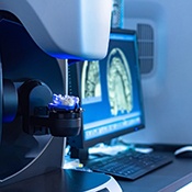 closeup of a dental crown milling machine