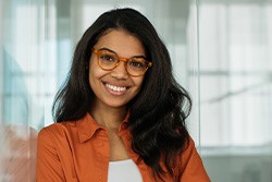 smiling young woman in an office